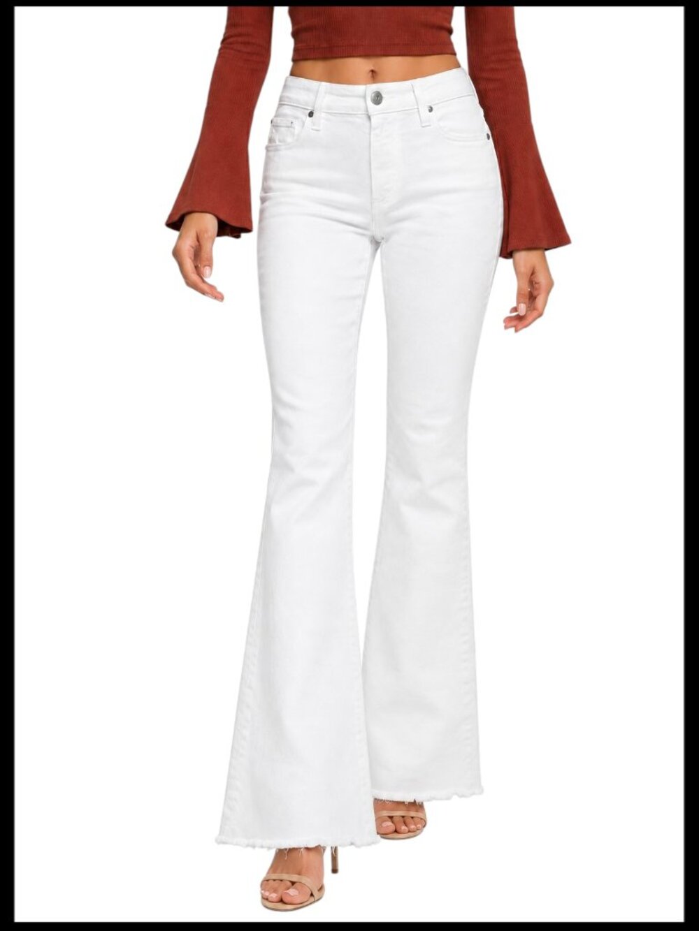 PAIGE Laurel Canyon Jeans White High Rise Bootcut 26 S